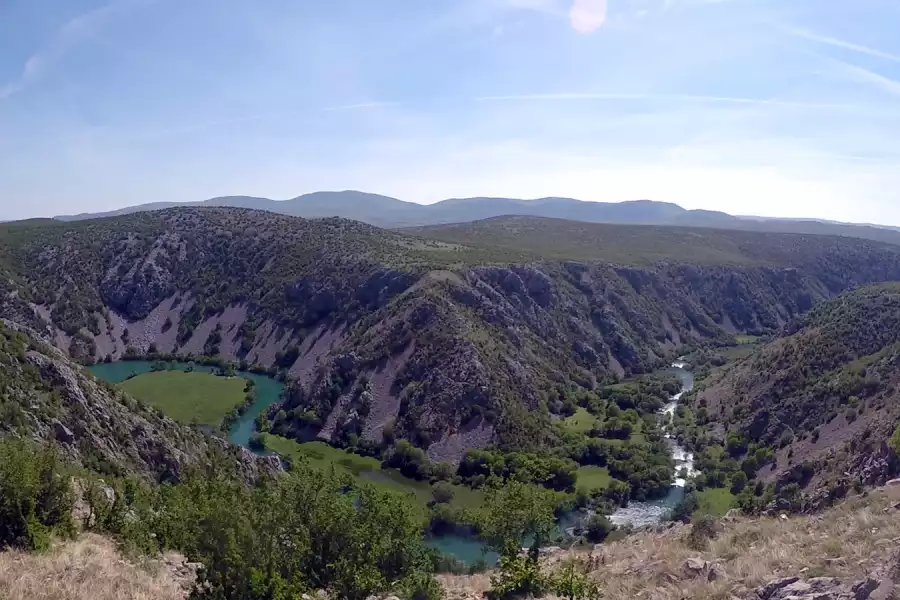 Panorama of the canyon of Krupa river