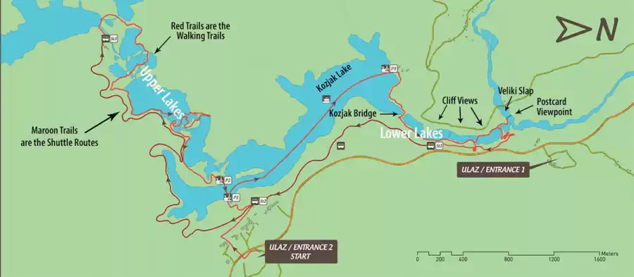 Plitvice Lakes National Park Map