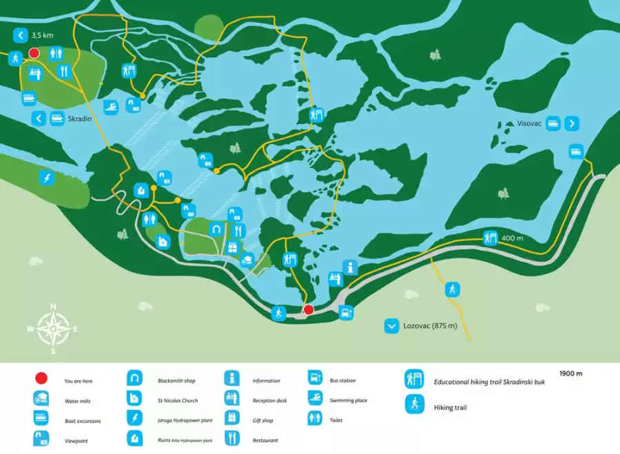 Krka National Park map